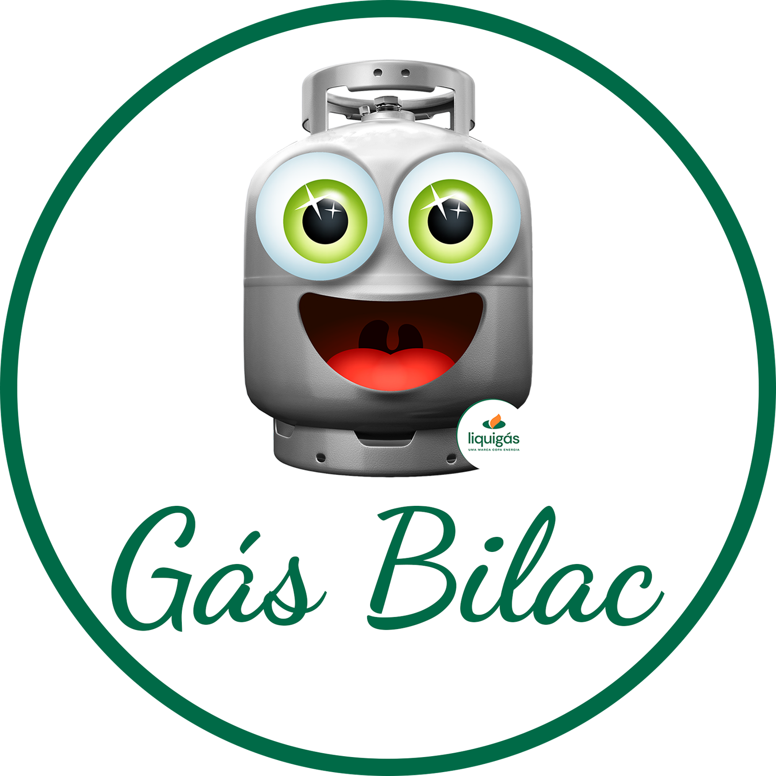 Logotipo oficial da Gás Bilac com mascote — Revenda autorizada Liquigás